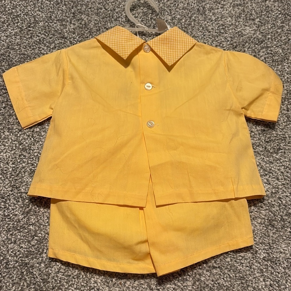 NWT Permanently Pressed Vintage Baby Yellow Turtle Set - Picture 3 of 3